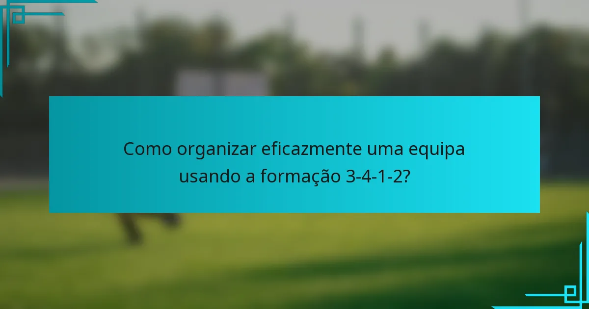 Como organizar eficazmente uma equipa usando a formação 3-4-1-2?